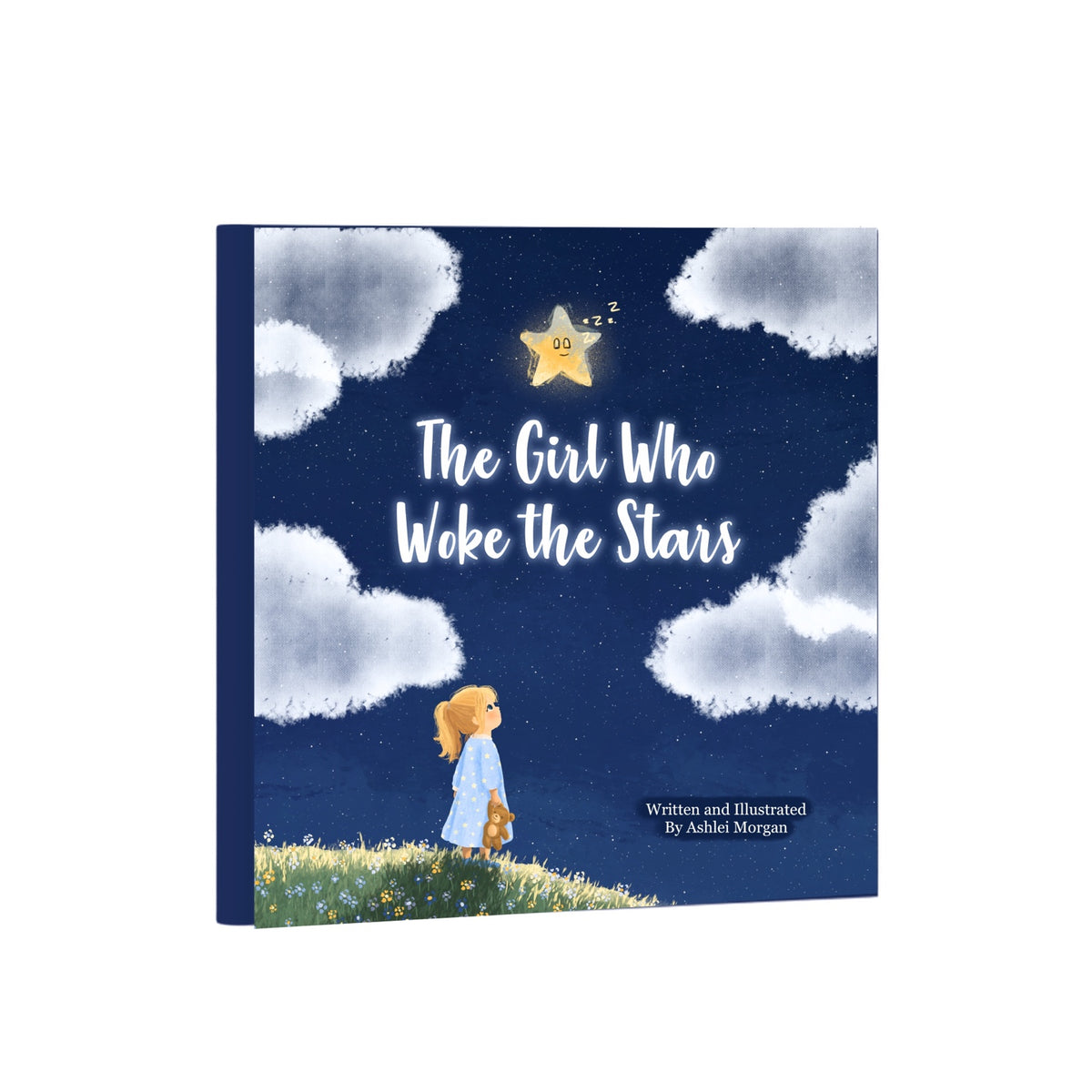 The Girl Who Woke the Stars hardcover children's book cover by Ashlei Morgan