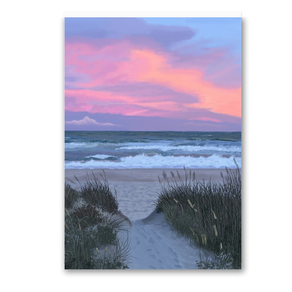 Where the Light Lingers coastal fine art print shown unframed