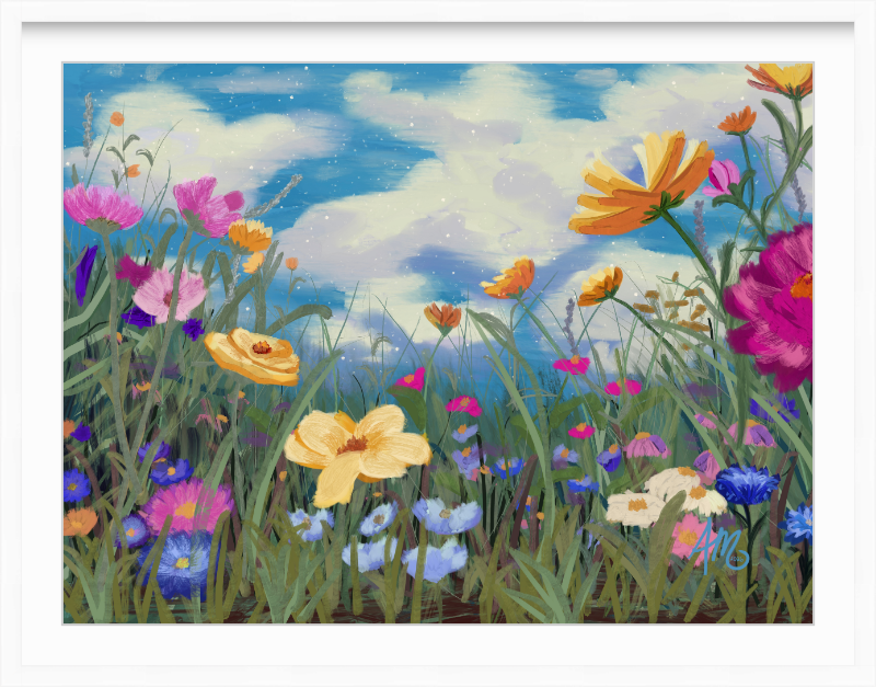 Wildflower Sky fine art print in the Irvine Slim frame