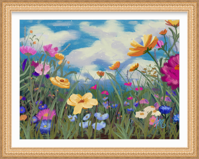 Wildflower Sky fine art print in the Marquette frame